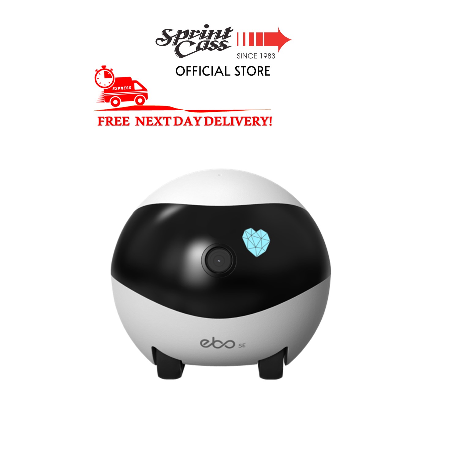 (NEXT DAY DELIVERY) Enabot EBO SE Moving Cam For Indoor Security 1080P HD Video, Night Vision, Smart WiFi Camera for Baby Elderly, SD Card Storage Wireless Monitors with App