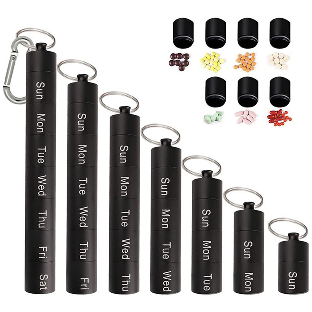 7 Days Travel Pill Detachable Box Aluminum Alloy Travel Pill Holder Waterproof Anti Rust Organizer Detachable Medicine Storage