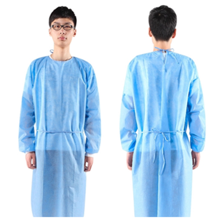 Disposable Isolation Gown with Knitted Cuff, Blue, 30gsm (100pcs/carton)