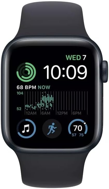 Apple Watch Series 7 (GPS, 45mm) Midnight Aluminum Case with Midnight Sport Band (Renewed)