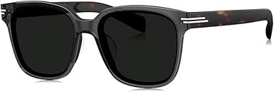 BOLON Men's and Women's Acetate Retro D-Shaped Square Korean Nylon Lens Polarized UV400 Sunglasses BL3179